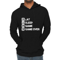 Eat Sleep Game Game Over Lightweight Hoodie | Artistshot