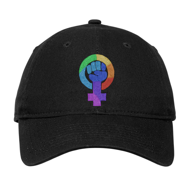 Swirly Rainbow Feminist Symbol Adjustable Cap by Brink Beaulah | Artistshot