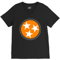 Tennessee Flag Stars Big Orange State Flag Knoxville V-neck Tee | Artistshot