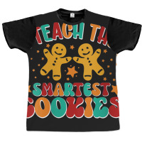 Womens Groovy I Teach The Smartest Cookies Christmas Teacher V-neck Graphic T-shirt | Artistshot