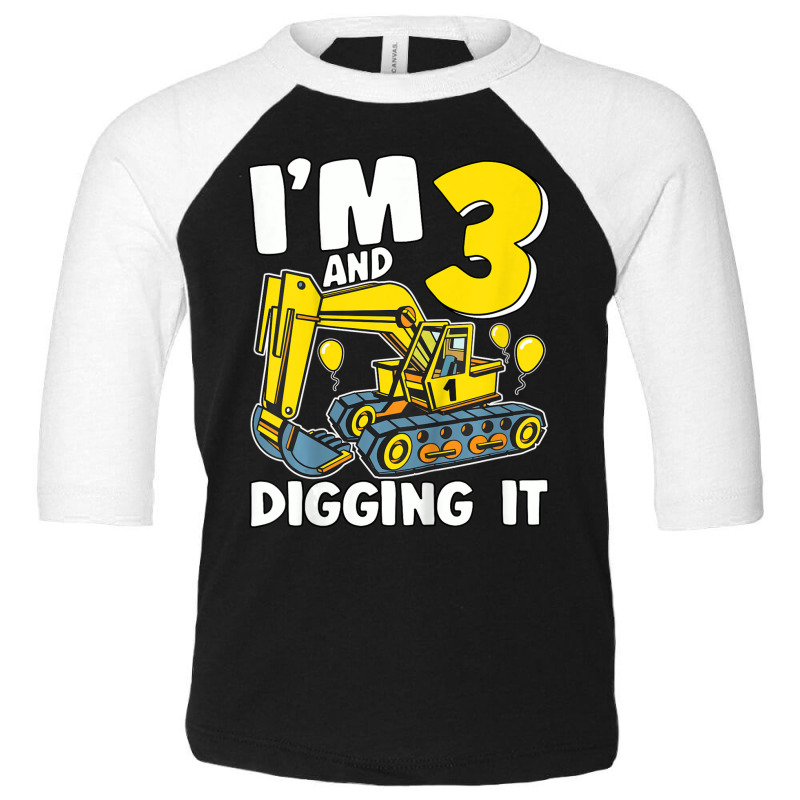 Kids I'm 3 And Digging It 3 Years Boys 3rd Toddler 3/4 Sleeve Tee by bummercaught | Artistshot