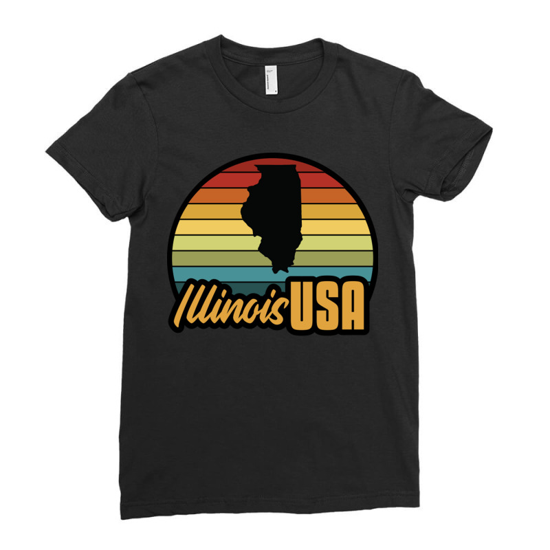 Illinois Usa Girl Ladies Fitted T-Shirt by JanisIda | Artistshot