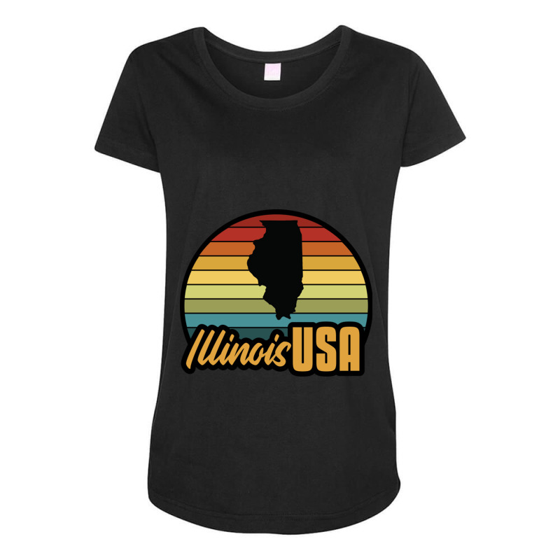 Illinois Usa Girl Maternity Scoop Neck T-shirt by JanisIda | Artistshot