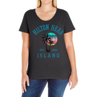 Hilton Head Island South Carolina Beach Palm Trees Summer Ladies Curvy T-shirt | Artistshot