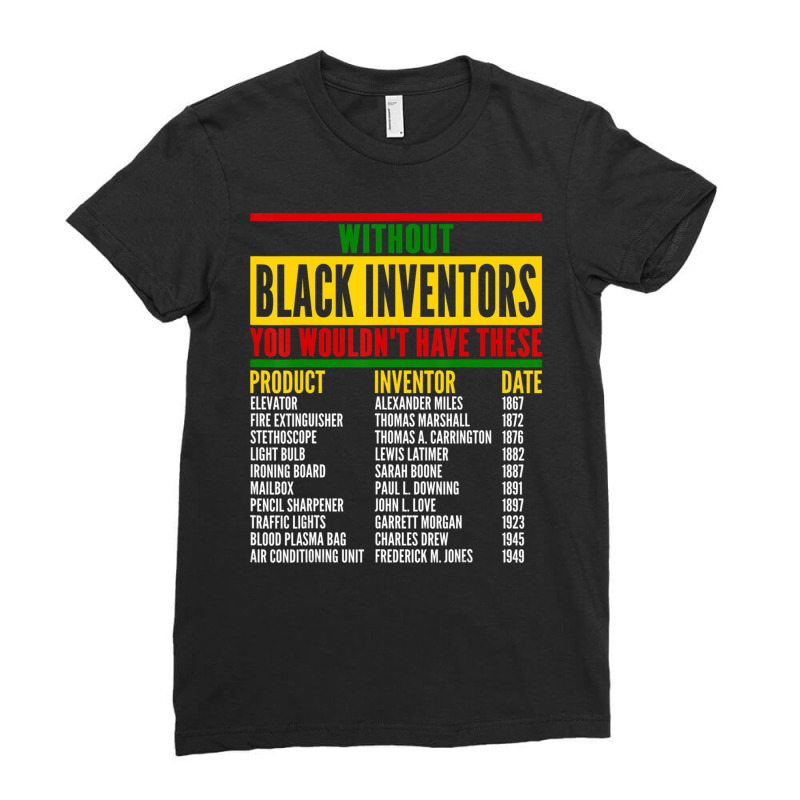 History Of Forgotten Black Inventors Black History Month Ladies Fitted T-Shirt by rastyrocl | Artistshot