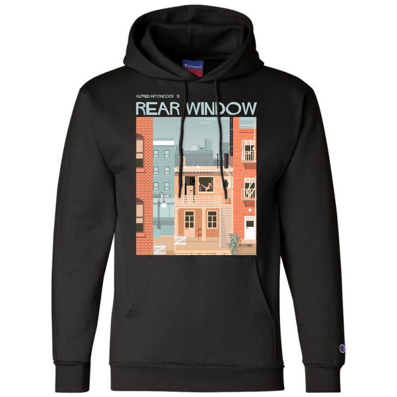 Alfred Hitchcock's Rear Window Illustration Champion Hoodie by Pannell Quintero | Artistshot