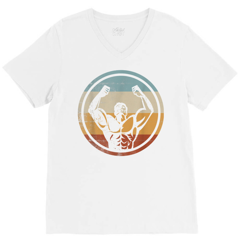 Retro Vintage Body Builder Design Gym Body Building T Shirt V-neck Tee | Artistshot