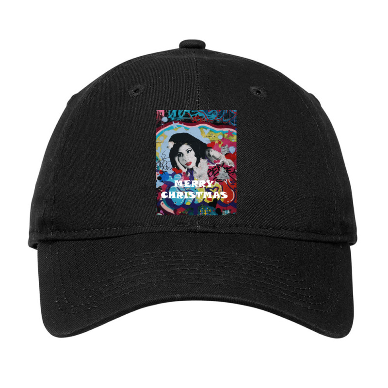 Retro Pop Art Cute Fun Vintage Star Merry Christmas Text Colorful Graf Adjustable Cap by KathrynHabstritt | Artistshot