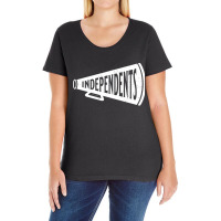 Vintage Megaphone Rock Island Independents White Independents Wordmark Ladies Curvy T-shirt | Artistshot