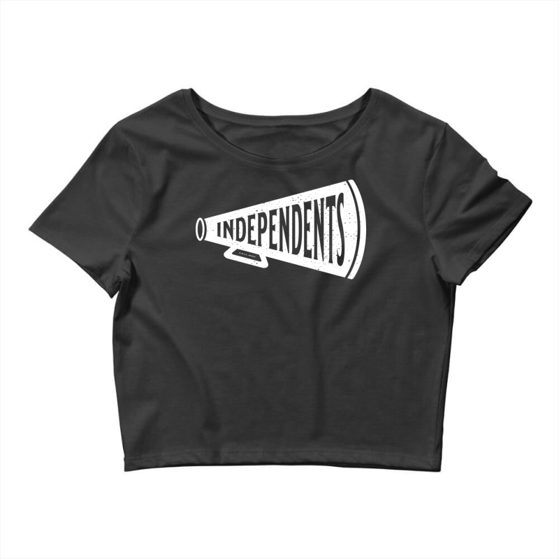 Vintage Megaphone Rock Island Independents White Independents Wordmark Crop Top by JeremyHurley | Artistshot