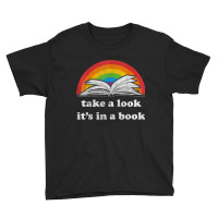 Take A Look It's In A Book Reading Vintage Retro Rainbow Youth Tee | Artistshot