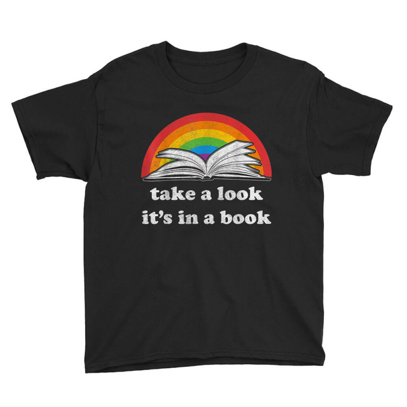 Take A Look It's In A Book Reading Vintage Retro Rainbow Youth Tee by ReginaldLewisMay | Artistshot