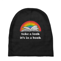 Take A Look It's In A Book Reading Vintage Retro Rainbow Baby Beanies | Artistshot