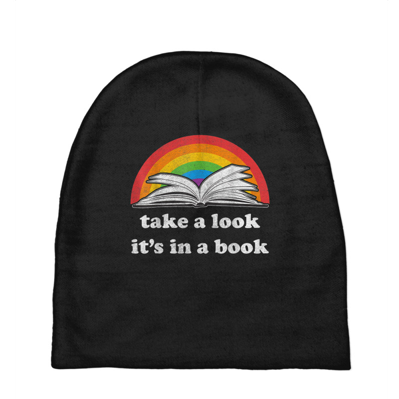 Take A Look It's In A Book Reading Vintage Retro Rainbow Baby Beanies by ReginaldLewisMay | Artistshot