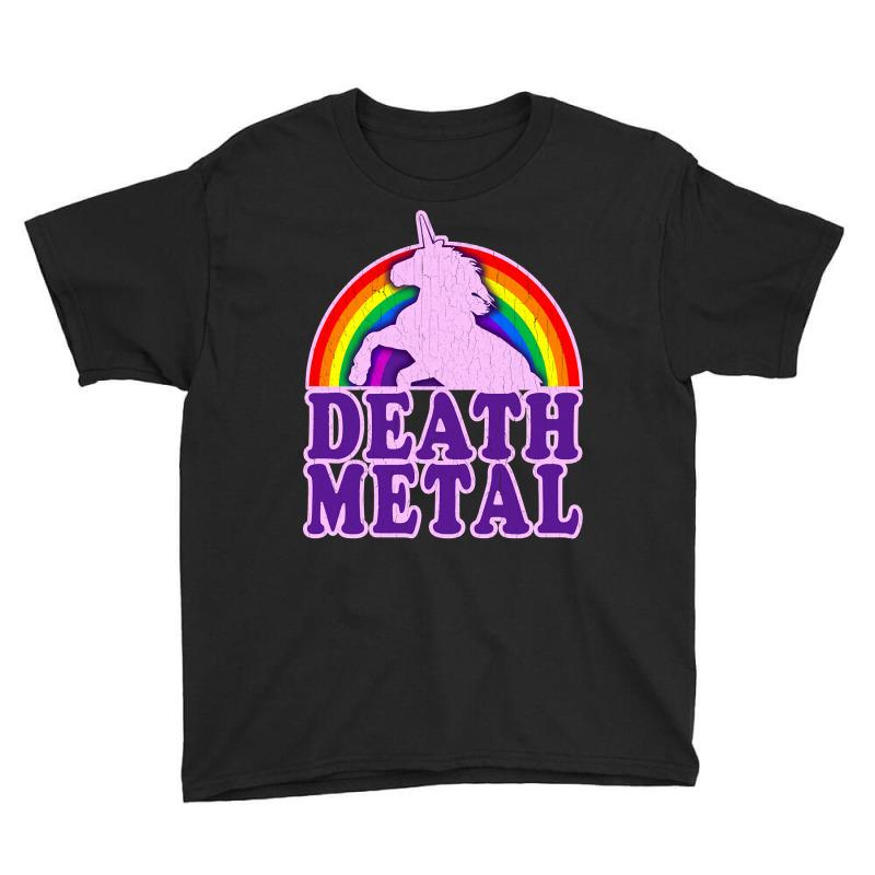 Funny Death Metal Unicorn Rainbow Youth Tee | Artistshot