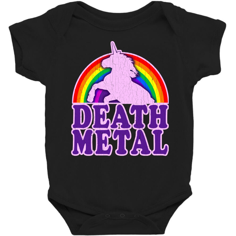 Funny Death Metal Unicorn Rainbow Baby Bodysuit | Artistshot