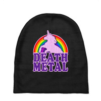 Funny Death Metal Unicorn Rainbow Baby Beanies | Artistshot