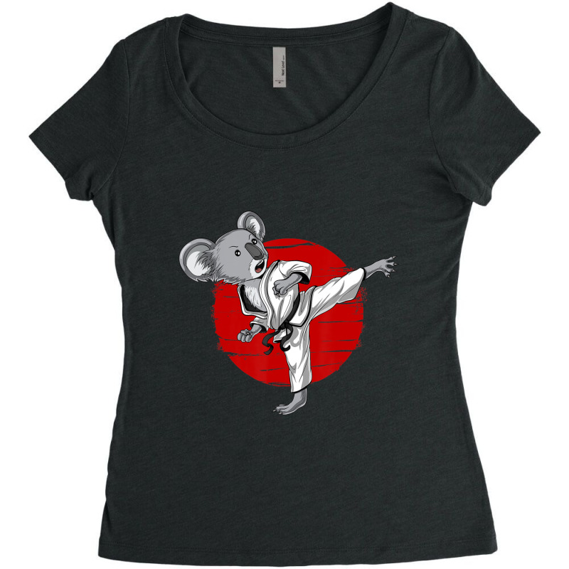 Koala Bear Karate Ninja Jiujitsu Taekwondo Women's Triblend Scoop T-shirt by femalesbaubles | Artistshot