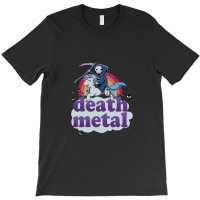 Death Metal' - The Grim Reaper Riding A Unicorn In Front Of A Rainbow  T-shirt | Artistshot