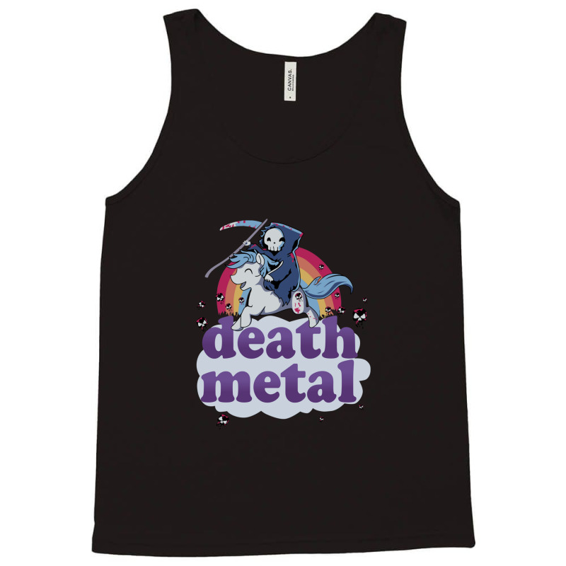 Death Metal' - The Grim Reaper Riding A Unicorn In Front Of A Rainbow  Tank Top | Artistshot