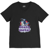 Death Metal' - The Grim Reaper Riding A Unicorn In Front Of A Rainbow  V-neck Tee | Artistshot