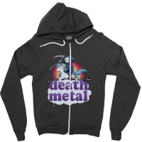 Death Metal' - The Grim Reaper Riding A Unicorn In Front Of A Rainbow  Zipper Hoodie | Artistshot