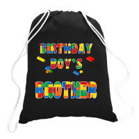 Building Block Brother Of The Birthday Boy Colorful Drawstring Bags | Artistshot