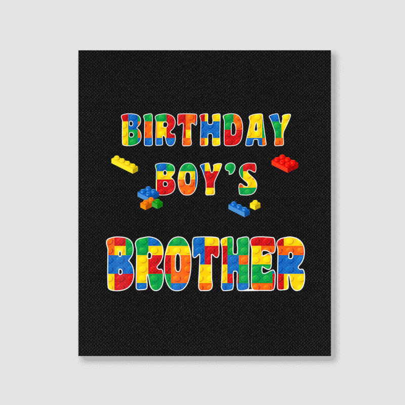 Building Block Brother Of The Birthday Boy Colorful Portrait Canvas Print | Artistshot