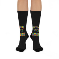 Building Block Brother Of The Birthday Boy Colorful Crew Socks | Artistshot