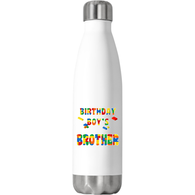 Building Block Brother Of The Birthday Boy Colorful Stainless Steel Water Bottle | Artistshot