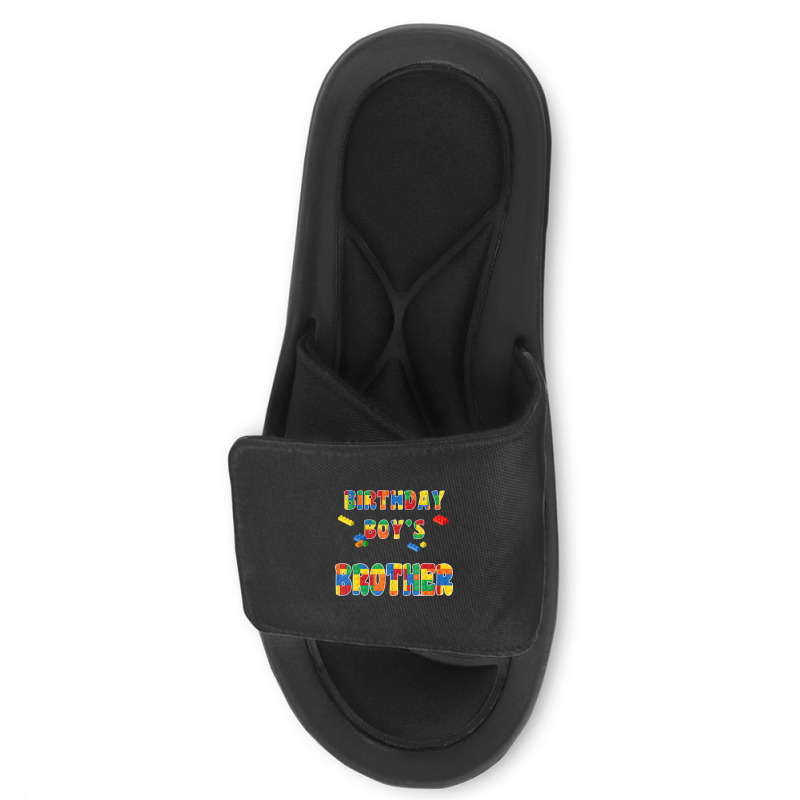 Building Block Brother Of The Birthday Boy Colorful Slide Sandal | Artistshot