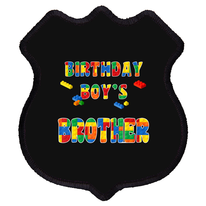 Building Block Brother Of The Birthday Boy Colorful Shield Patch | Artistshot