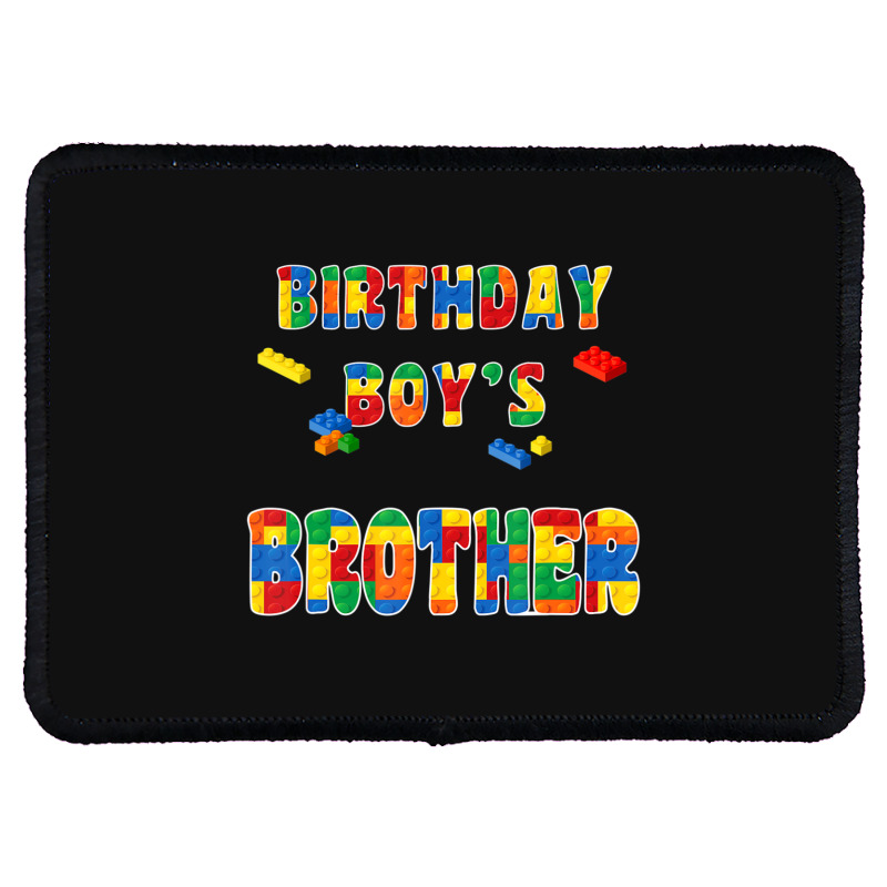 Building Block Brother Of The Birthday Boy Colorful Rectangle Patch | Artistshot