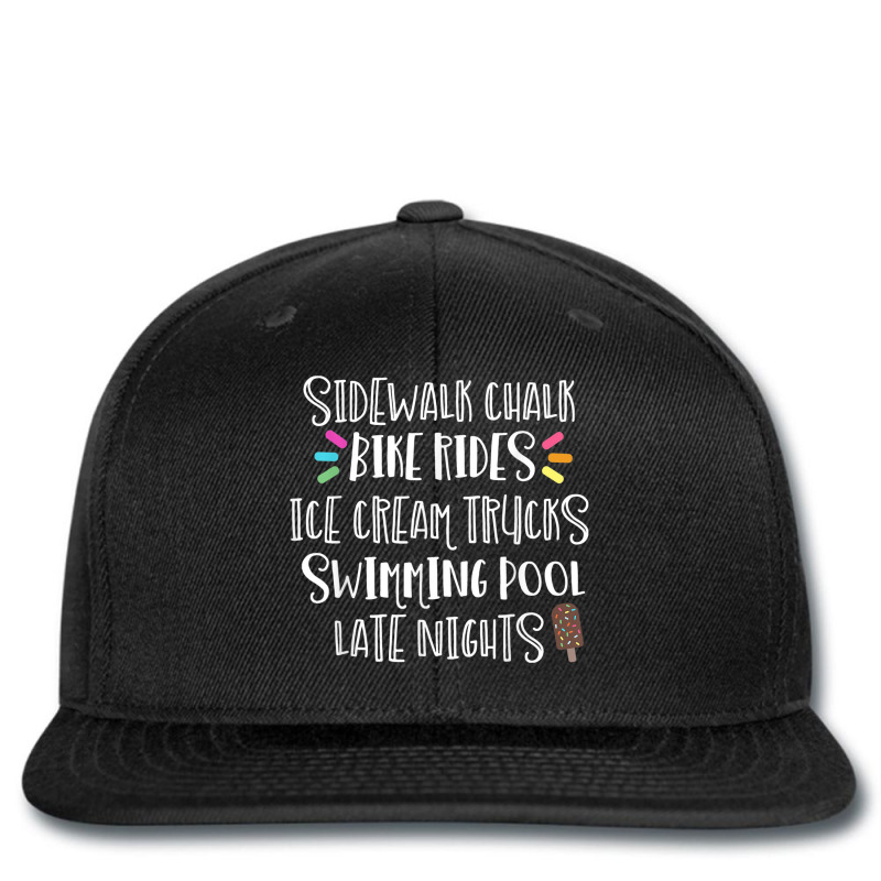 Sidewalk Chalk Bike Rides Ice Cream Swimming Late Nights Printed hat by ESTAULS | Artistshot