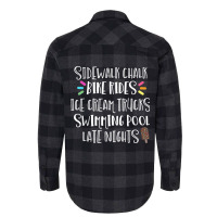 Sidewalk Chalk Bike Rides Ice Cream Swimming Late Nights Flannel Shirt | Artistshot