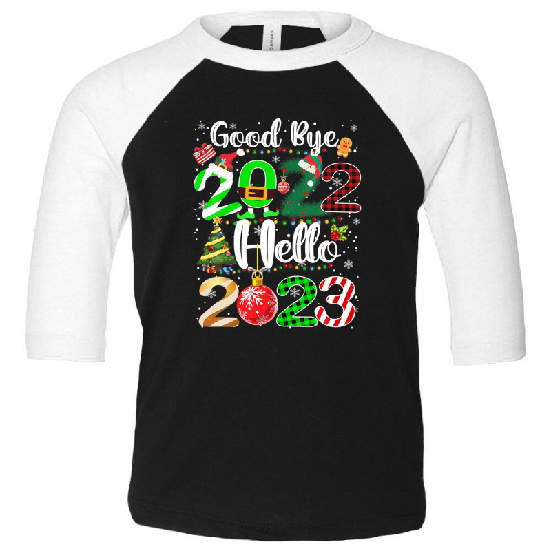 Goodbye 2022 Hello 2023 Cute Christmas Toddler 3/4 Sleeve Tee | Artistshot