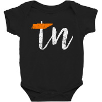 Tennessee State Flag Orange And White Home Shirt Distressed Pullover H Baby Bodysuit | Artistshot