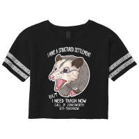 I Need Trash Now Possum Possum Scorecard Crop Tee | Artistshot