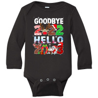 Goodbye 2022 Hello 2023 Cute Christmas Tee Long Sleeve Baby Bodysuit | Artistshot