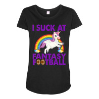 I Suck At Fantasy Football Unicorn Fantasy Football Champion Maternity Scoop Neck T-shirt | Artistshot