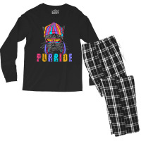 Purride Cat Wearing Pride Glasses Is Feline The Purride Men's Long Sleeve Pajama Set | Artistshot