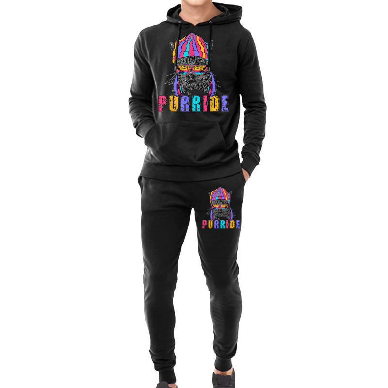 Purride Cat Wearing Pride Glasses Is Feline The Purride Hoodie & Jogger Set | Artistshot