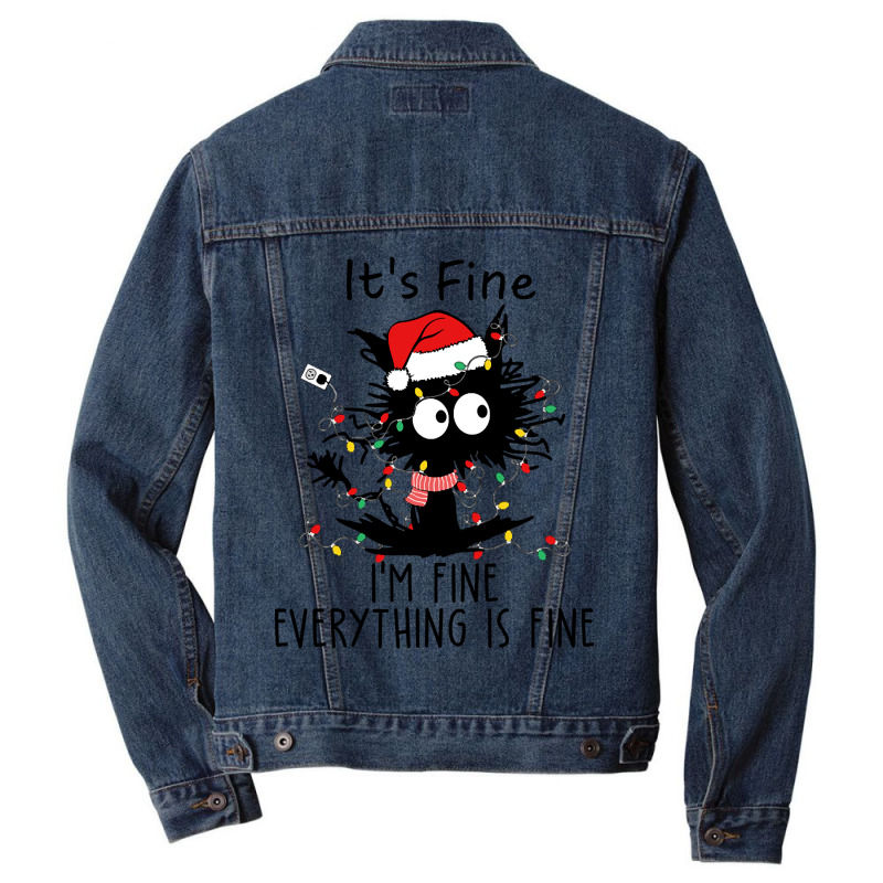 Funny Christmas Cat-mwn8q Men Denim Jacket by Babcock Bostick | Artistshot