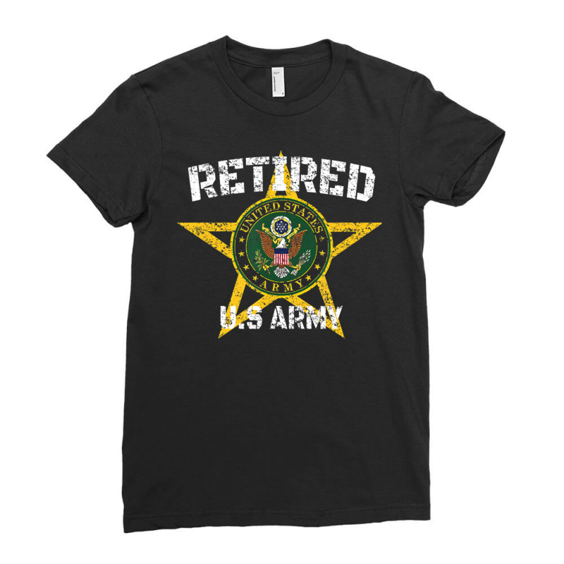 Retired Us Army Distressed Veteran Ladies Fitted T-Shirt by oatesorlandoi9eepf | Artistshot