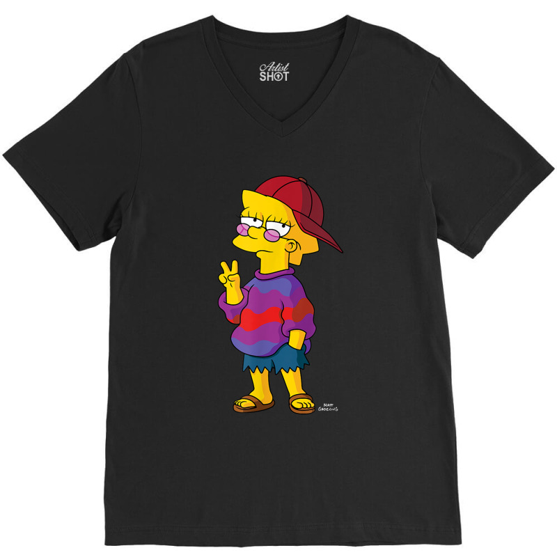 The Simpsons Cool Kid Lisa V-neck Tee | Artistshot