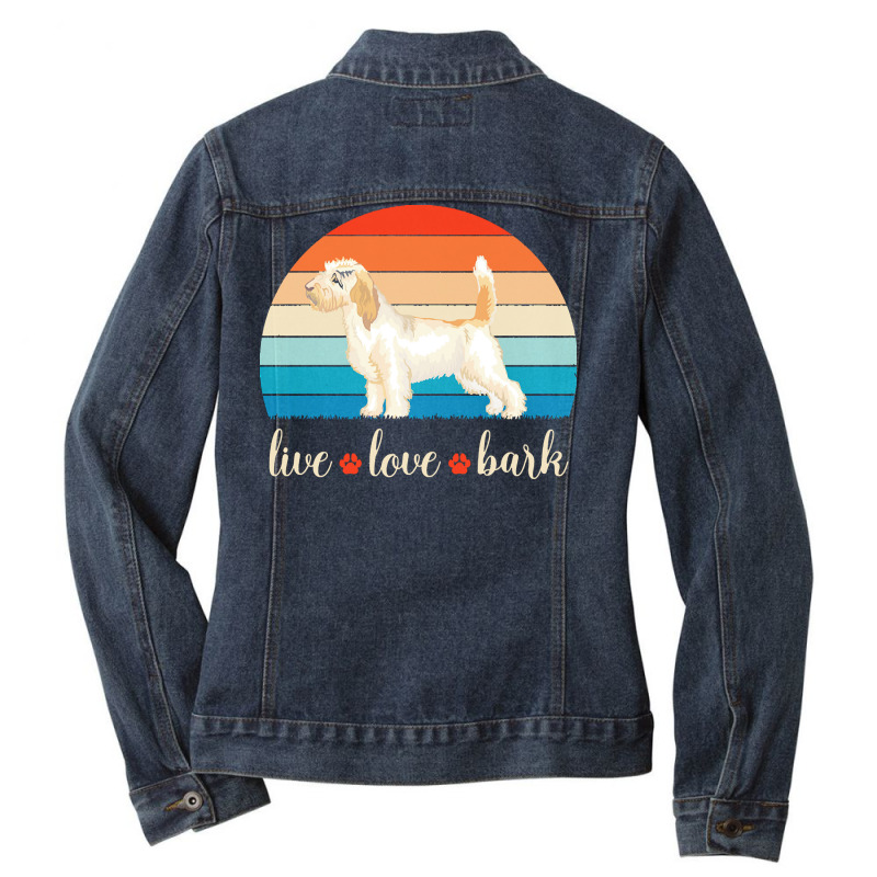 Petit Basset Griffon Vendeen T  Shirt Live Love Bark Petit Basset Grif Ladies Denim Jacket by christiansenmarlene | Artistshot