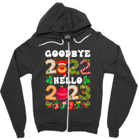 Goodbye 2022 Hello 2023 Happy New Year Christmas Funny Zipper Hoodie | Artistshot