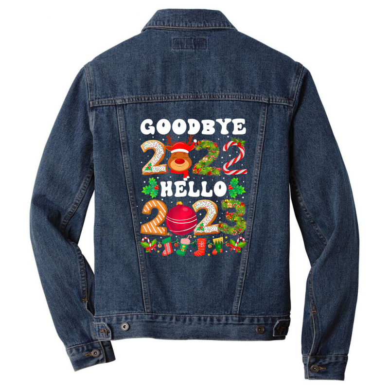 Goodbye 2022 Hello 2023 Happy New Year Christmas Funny Men Denim Jacket | Artistshot