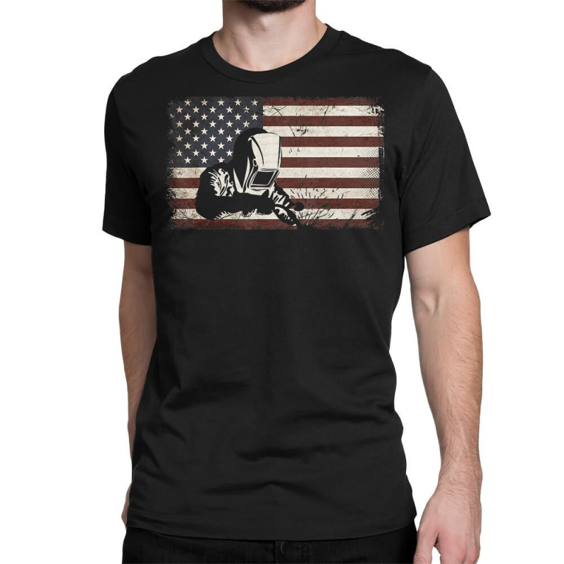 Welder Welding American Flag Thanksgiving Christmas Classic T-shirt by mckeebeckett3l9yxd | Artistshot