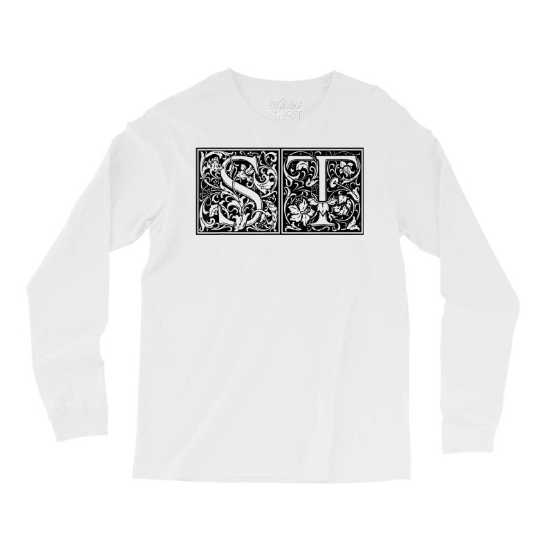 St   Initials S T Name Surname Onomastics Onomatology T Shirt Long Sleeve Shirts by rennambka | Artistshot